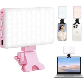 Inspack Selfie & Camera Light for iPhone, iPhone Selfie Light, Led Light Phone, Phone Light Clip, Led Phone Light for Pictures, Best Lights for Zoom Calls, Laptop Light for Video Conferencing, Pink