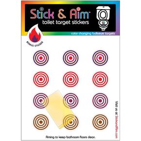Color Change Bullseye Toilet Target Stickers with Applicator Tool for Potty Training & Toilet Training. Color Changing When Wee Hits The Target, Then Returns to Normal When Toilet is Flushed.