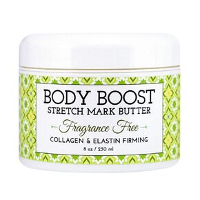 Body Boost Fragrance Free Stretch Mark Butter, 8 oz-Repair Stretch Marks and Scars- Clinically Proven Ingredients- Pregnancy and Nursing Safe