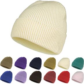 ZOORON Beanie for Women Men Unisex Cuffed Plain Skull Knit Hat Warm Cozy Winter Hats