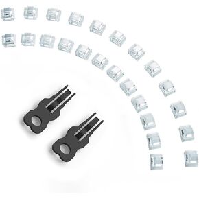 24Pcs RJ45 Port Lock with 2 Keys, ZoeRax Locking RJ45 Port/Dust Blocker, RJ45 Dust Cover Cap Female Port Plugs Protector (Grey)