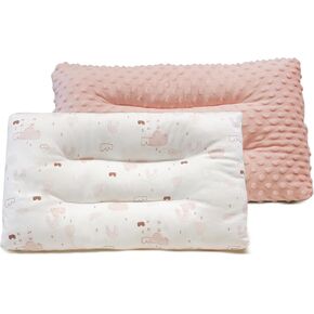 Toddler Pillow,Breathable and Skin-Friendly,Machine Washable,100% Cotton Cute Kids Pillows for Sleeping,Kids Sleeping Pillow for 2-6 Year Old,19X11inches (Pink)