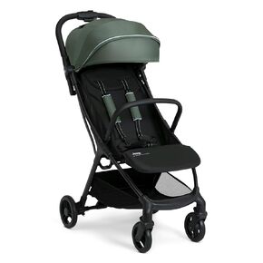 Jeep Altitude Compact Travel Stroller by Delta Children Greenguard Gold, Easy One Hand Fold, Lightweight, Extendable Canopy with Peek-a-Boo Window, Reclining Seat, 4 Wheel Suspension, Black