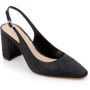 Jewel Badgley Mischka Tatum Slingback Block Heels with Capped Toe