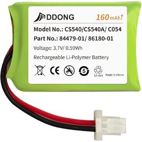 Replacement Battery for Plantronics CS540 C054 CS540A Wireless Headset Battery, Fits 86180-01 84479-01 Battery 160mAh