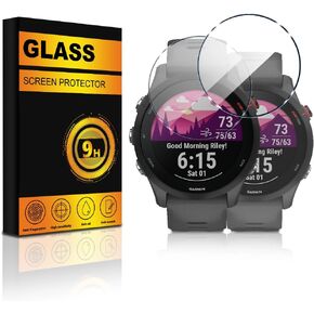 2 حزمة ل Garmin Forerunner 255/255 Music 46 مللي متر واقي للشاشة الزجاج المقسى المضادة للخدش فقاعة الحرة Smartwatch اكسسوارات
