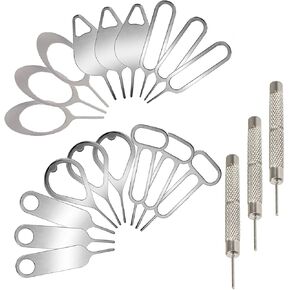 21pcs Cellphones SIM Card Pin Removal Tool, SIM Card Tray Ejector Needle Opener for iPhone 11 X xs max 6 6s 7 8 Plus iPad Samsung Huawei Google Android Most Smart Phone