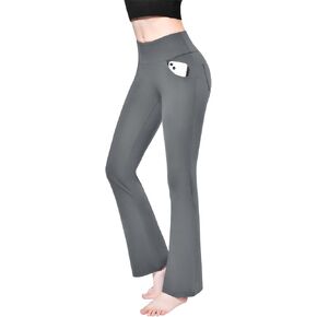 Walifrey Flare Leggings with Pockets for Women，High Waisted Flared Yoga Pants for Workout