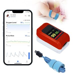 Baby Oxygen Monitor with Bluetooth App, Baby Pulse Oximeter, Tracks Baby's Heart Rate, Oxygen Level, Baby Sleep Monitor, Adjustable Foot Band for 0-36 Months Infant
