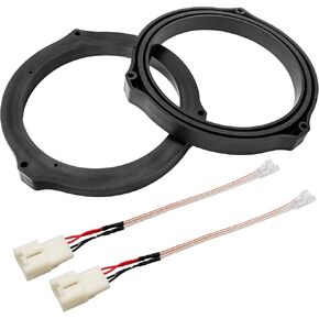 NuIth 6.5 Inch Front Rear Door Speaker Spacer W/Speaker Wiring Harness for 2012-2020 Ford Mustang/Fusion/Focus/Escape/Fiesta/Edge, 6.5" Speaker Adapter Kit for F150 Transit