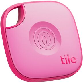 Tile by Life360 Mate (2024) Bluetooth Tracker, Keys Finder and Item Locator for Keys, Bags and More. Phone Finder. Both iOS and Android Compatible. 1-Pack (Light Pink/Hot Pink)