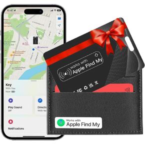 Wallet Tracker Card, Item Finders Card, Rechargeable Wallet Key Finder Locator with Sound, Thin GPS Item Locator Card Bluetooth Item Tracker for Luggage, Purse, Keys, Wallet, Works with Apple Find My