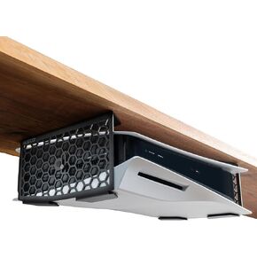 Stealth Mount for PlayStation 5, Under-Desk Console Mount with Ventilation Channels, Space-Saving Design (Slim PS5)