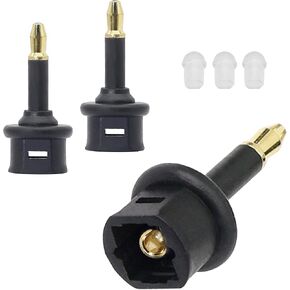 GELRHONR Digital Fiber Optic Toslink to 3.5mm Jack (Mini Toslink),Female to 3.5 mm Mini Male Optical Audio Connector Adapter（3pack）