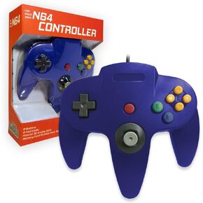 Old Skool Classic Wired Controller Joystick Compatible with Nintendo 64 N64 Game System - Blue