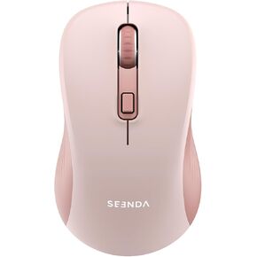 seenda Bluetooth Wireless Mouse, Dual Mode, Quiet 1600 DPI, Pink in Saudi Arabia
