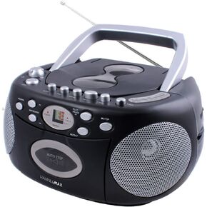 HANNLOMAX HX-323CD Portable CD Player, AM/FM Radio, Cassette Recorder, Records from CD or Radio, Headphone Jack, AC/DC Dual Power Source. (Purple)