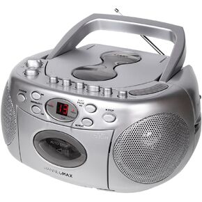 HANNLOMAX HX-323CD Portable CD Player, AM/FM Radio, Cassette Recorder, Records from CD or Radio, Headphone Jack, AC/DC Dual Power Source. (Purple)