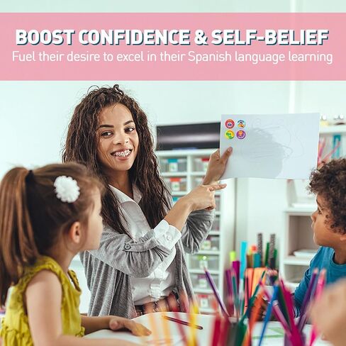 S&O Spanish Stickers for Encouragement - Motivational Stickers for Kids - Spanish Classroom Decorations - Affirmation Stickers En Espanol - 1008 Spanish Classroom Stickers for Students Elementary in Kuwait