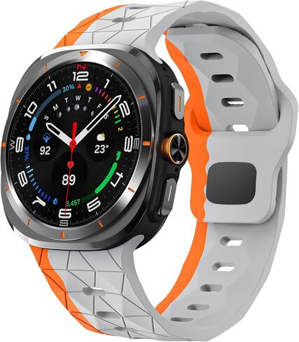 Silicone Breathable Sport Bracelet Compatible with Samsung Galaxy Watch Ultra 47mm(2024), No Gap Rugged Engraved Replacement Strap for Men Women in Saudi Arabia