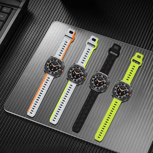 Silicone Breathable Sport Bracelet Compatible with Samsung Galaxy Watch Ultra 47mm(2024), No Gap Rugged Engraved Replacement Strap for Men Women in Saudi Arabia