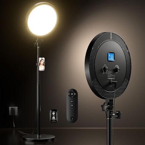 UBeesize Professional Big Ring Light with 66" Tall Stand, Phone Holder, and Remote – 6500K Full-Screen Lighting for Studio, Barber, Makeup, Photography, and Live Streaming in Saudi Arabia
