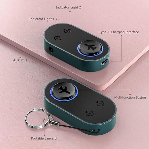 محول بلوتوث Aux من LOFICOPER للسيارة، جهاز استقبال إرسال بلوتوث 5.3، محول صوت بلوتوث، جهاز استقبال موسيقى عازل للضوضاء مع عمر بطارية 16 ساعة، اتصال مزدوج للستيريو المنزلي، تلفزيون in Kuwait