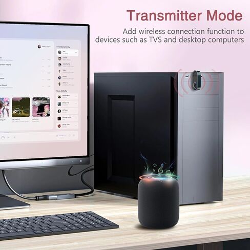 محول بلوتوث Aux من LOFICOPER للسيارة، جهاز استقبال إرسال بلوتوث 5.3، محول صوت بلوتوث، جهاز استقبال موسيقى عازل للضوضاء مع عمر بطارية 16 ساعة، اتصال مزدوج للستيريو المنزلي، تلفزيون in Kuwait