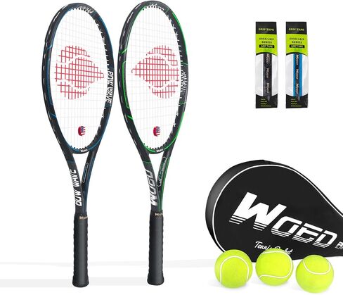 Adult 2 Player Tennis Racket Perfect for Beginner and Professional Players, 27" Speed Tennis Racquet Include Overgrips, Tennis Bag, Vibration Dampes, Covers in Saudi Arabia