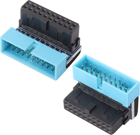 2 حزمة أسفل الزاوية اليمنى USB 3.0 19 دبوس موصل 90 درجة 19Pin / 20Pin 3.0 USB أنثى إلى ذكر تمديد لوحة محول الطاقة لسطح المكتب اللوحة الأم محول الرأس الداخلي (أسفل / أزرق - 20Pin) in Kuwait