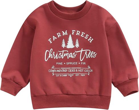 Thorn Tree Toddler Boys Girls Christmas Sweatshirt Long Sleeve Pull On Sweater Unisex Little Kids Fall Winter Clothes in Kuwait