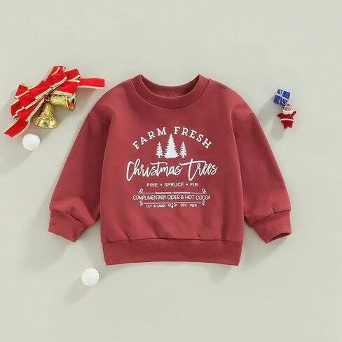 Thorn Tree Toddler Boys Girls Christmas Sweatshirt Long Sleeve Pull On Sweater Unisex Little Kids Fall Winter Clothes in Kuwait