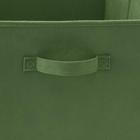 EZOWare Set of 6 Foldable Fabric Basket Bins, 13"x15"x13" Collapsible Storage Organizer Cube with Handle for Clothes Nursery - Kale Green in Saudi Arabia