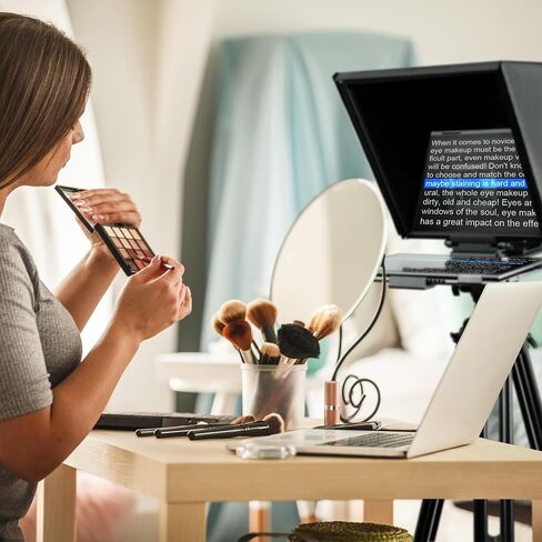 18-inch Large HD Wide-Angle Teleprompter with Adjustable Wide-Angle Camera Lens Support for Camcorder/Digital Camera Teleprompter, Teleprompter/Wedding Shooting/Face Capture (18"-Max) in Saudi Arabia