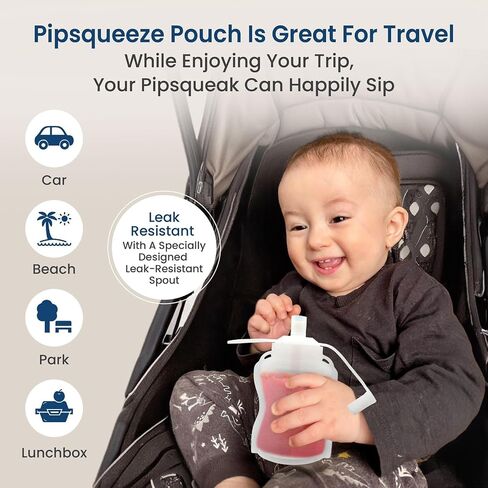Extra Wide Reusable Baby Food Pouches Silicone - Baby Food Storage Pouch - Refillable Squeeze Pouches for Kids - BPA Free & Freezable - Refillable Pouches for Toddlers (Grey&White, Pack of 2) in Saudi Arabia