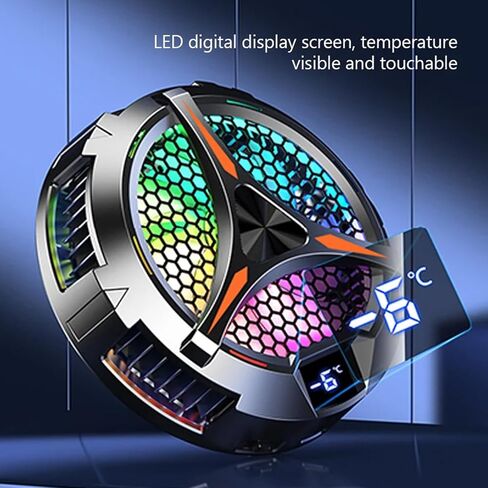 iPad Cooler Magnetic Tablet Fan Cooler with LED Display for MacBook/Surface pro/Samsung Tab/Steam Deck,Universal Semiconductor Radiator for Desk Work, Gaming, Streaming Live, Watch Movie, Black in Kuwait