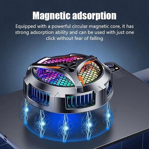 iPad Cooler Magnetic Tablet Fan Cooler with LED Display for MacBook/Surface pro/Samsung Tab/Steam Deck,Universal Semiconductor Radiator for Desk Work, Gaming, Streaming Live, Watch Movie, Black in Kuwait