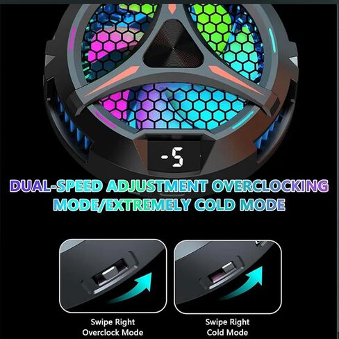 iPad Cooler Magnetic Tablet Fan Cooler with LED Display for MacBook/Surface pro/Samsung Tab/Steam Deck,Universal Semiconductor Radiator for Desk Work, Gaming, Streaming Live, Watch Movie, Black in Kuwait