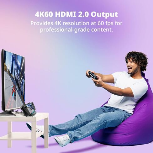 منصة AVerMedia Steam Deck مع HDMI 4K@60 هرتز، وشحن USB C، ونسخ الشاشة، والتقاط الفيديو للمحول، وSteam Deck، وROG Ally، وLegion Go، وMSI Claw، وiPhone، وiPad - X'TRA GO GC515 in Saudi Arabia