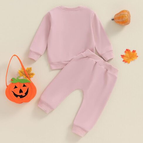 Toddler Baby Girls Halloween Outfits Ghost Printed Pullover Long Pants 2Pcs Fall Clothes Set in Kuwait
