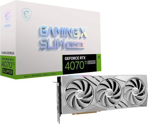 MSI Gaming RTX 4070 Ti Super 16G Gaming X Slim White Graphics Card (NVIDIA RTX 4070 Ti Super, 256-Bit, Extreme Clock: 2685 MHz, 16GB GDRR6X 21 Gbps, HDMI/DP, Ada Lovelace Architecture) in Saudi Arabia