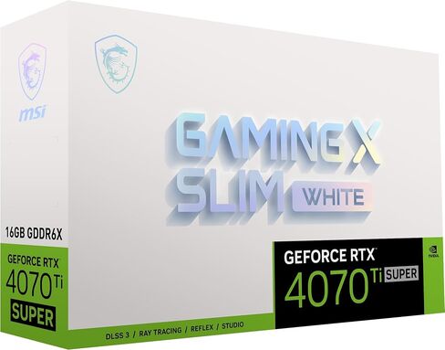MSI Gaming RTX 4070 Ti Super 16G Gaming X Slim White Graphics Card (NVIDIA RTX 4070 Ti Super, 256-Bit, Extreme Clock: 2685 MHz, 16GB GDRR6X 21 Gbps, HDMI/DP, Ada Lovelace Architecture) in Saudi Arabia