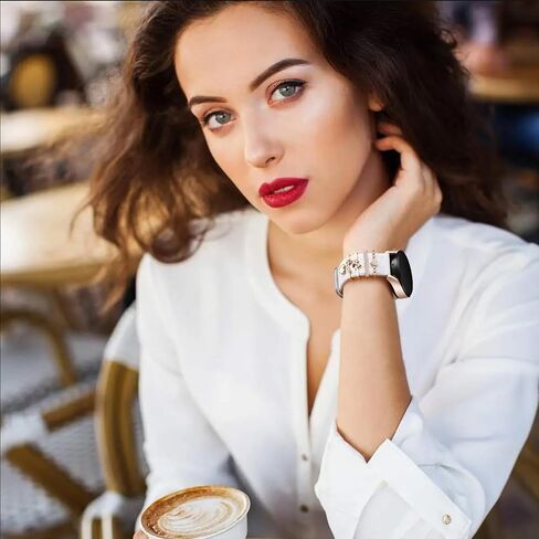 سوار منقوش على شكل زهرة DaQin متوافق مع ساعة Samsung Galaxy Watch 7 Band/FE 6 5 4 40 مم 44 مم، سوار ساعة Galaxy Active 2، 20 مم، حزام بديل من السيليكون الناعم مع إكسسوارات زينة للنساء in Kuwait