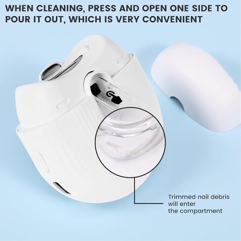 Electric Nail Clipper with Light&2 Speeds,Automatic Nail Clippers with Nail Scraps Storage,Portable Automatic Nail Clippers,Rechargeable Nail Cutter Safety Fingernail Trimmer for Baby in Kuwait