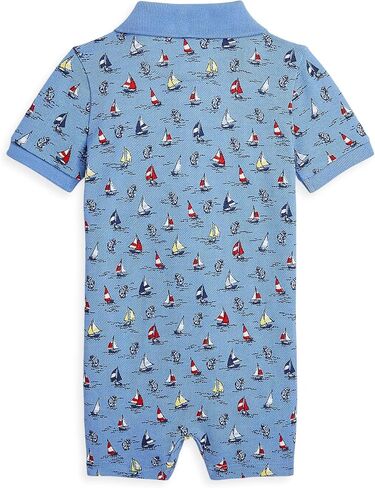 POLO RALPH LAUREN Baby Boys Sailboat Print Cotton Mesh Polo Shortall (B(7001-123)/Y, 6 Months) in Saudi Arabia