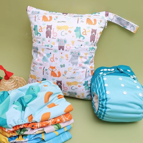 Wet Dry Bags 3 Pack Two Zipper Pockets Travel Beach Pool Reusable Waterproof Yoga Gym Bag for Baby Cloth Diaper Swimsuits Wet Clothes 3L03b in Saudi Arabia
