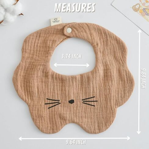 4 Pack Baby Bandana Bibs - Super Absorbent for Drooling & Teething - Soft, Flower Shape (0-24 Months) in Saudi Arabia