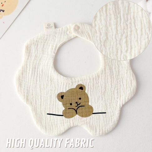 4 Pack Baby Bandana Bibs - Super Absorbent for Drooling & Teething - Soft, Flower Shape (0-24 Months) in Saudi Arabia
