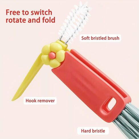 3 in 1 Cup Lid Cleaning Brush Set with Straw Brush 2024 New Crevice Multifunctional Cleaning Brush for Bottle Gap Cute Flower Tight Spaces Cup Lid Cleaner with Brush(3 Pack) in Saudi Arabia
