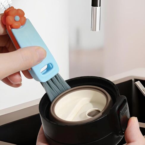 3 in 1 Cup Lid Cleaning Brush Set with Straw Brush 2024 New Crevice Multifunctional Cleaning Brush for Bottle Gap Cute Flower Tight Spaces Cup Lid Cleaner with Brush(3 Pack) in Saudi Arabia